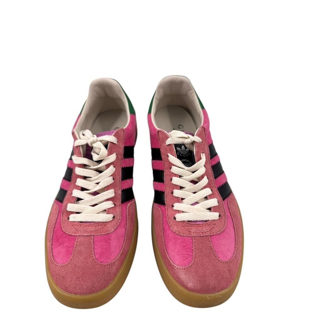 Adidas Women’s Gazelle Suede Bold Pink Black Stripes And Green Sz 8.5 /39 READ - Picture 2 of 13